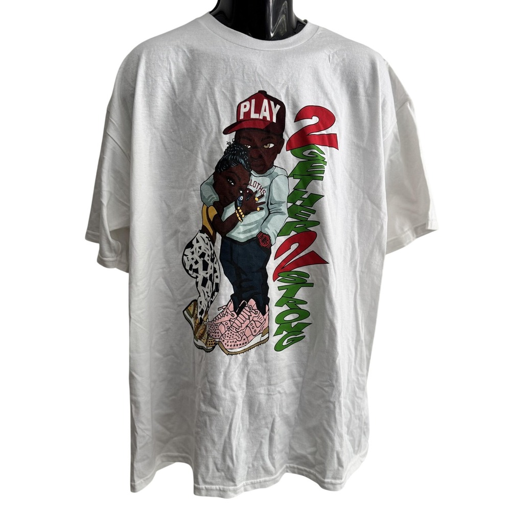 Play Clothes Shirt Men's XL White Hip Hop 2Gether 2 Strong "Our Gang"